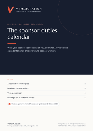 Cover of the free guide: The sponsor duties calendar
